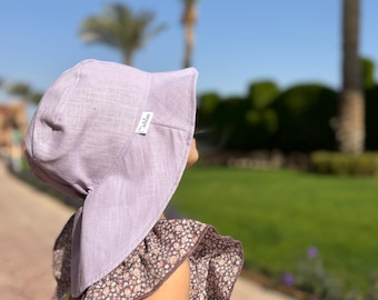 Unisex linne sol- och hinkhatt för barn | Minimalistisk skandinavisk stil