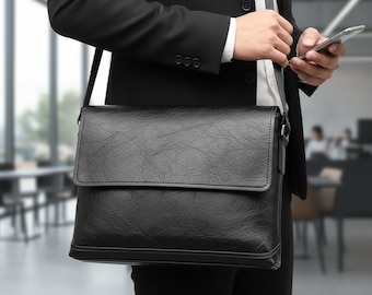 Męska skórzana torba na ramię | Torba podróżna typu crossbody messenger