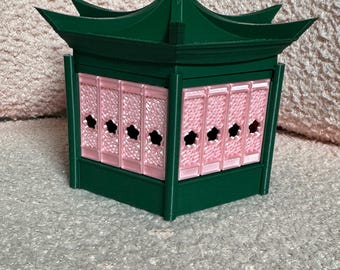 Caja de almacenamiento de baratijas con forma de pagoda