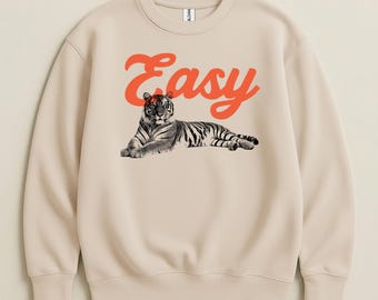 Felpa Easy Tiger, maglietta vintage, grafica vintage, regalo per lei