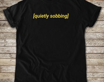 Maglietta Quietly Sobbing, T-shirt emo vintage con grafica, tinta in capo, colori comfort