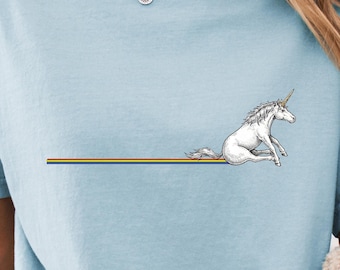 Maglietta divertente con unicorno, colori comfort 1717, maglietta arcobaleno in regalo