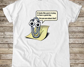 Clippy Comfort Colors T-Shirt, Computer Humor, Sarkastisches Tech Geschenk, 90er Jahre Nostalgie, IT Geschenk, Millennial Humor, Comfort Colors Garment Dyed