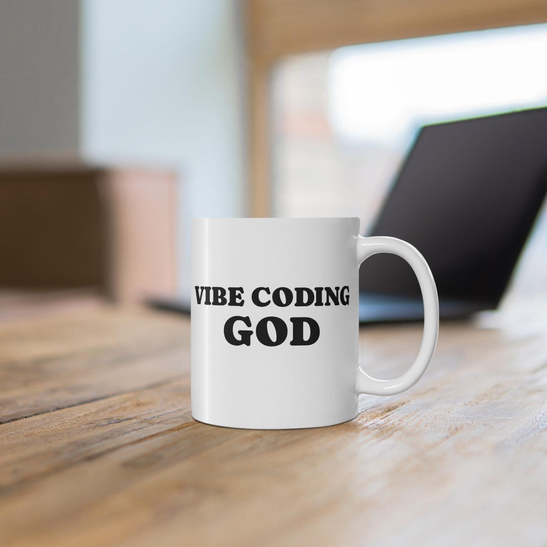 Vibe Coding God Mug | Programmer Coffee Cup, Coder Tech Desk Accessory ...