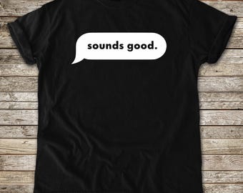 Maglietta Sounds good, grafica vintage, tinta in capo, colori comfort