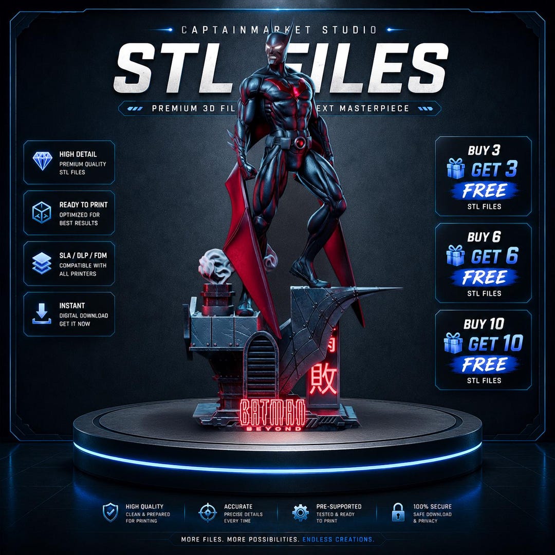 Cyber Vigilante STL Statue for Resin 3D Printing | Presupported + No ...
