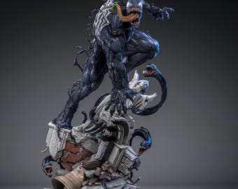 Estatua de Venom en formato STL para impresión 3D en resina / Modelo con soportes preinstalados y sin soportes.