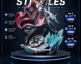 Lady Thor Jane Foster STL Statue – 1/6 Scale 3D Print Model (Digital Download)
