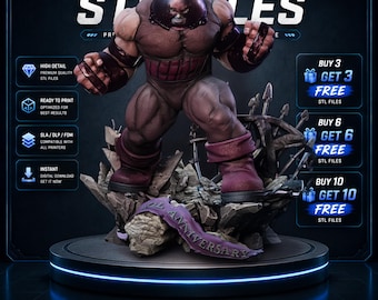 Juggernaut X-Men STL Statue for Resin 3D Printing | Presupported + No Support Model