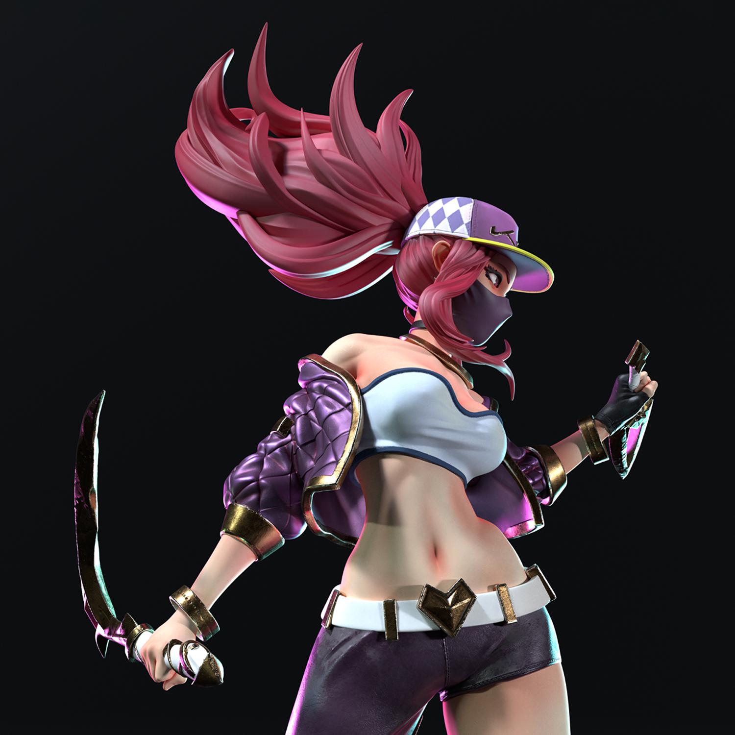 Akali KDA – Urban Ninja Idol STL Statue | League of Legends 3D Print ...