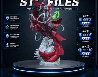 Spawn Comics STL Statue + Bust for Resin 3D Printing | Presupported + No Support Model