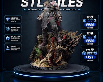 Kratos - God of War | Rage of Sparta STL Statue for Resin 3D Printing