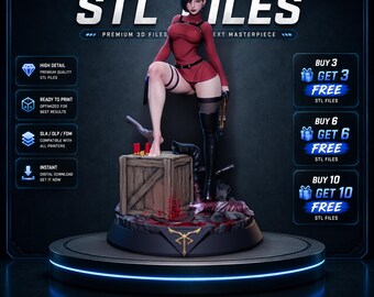 Ada Wong - Resident Evil STL Statue for Resin 3D Printing | NSFW Version Included