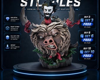 Don't Starve Wilson STL Statue | Wilson and Beefalo Adventure Figure | 3D Print Model