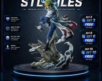 Blonde Flash Ninja STL Statue for Resin 3D Printing | Presupported + No Support Model