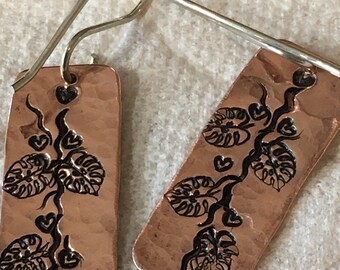 Philodendron Leaf Earrings Monstera Foliage Earrings Plant Obsession