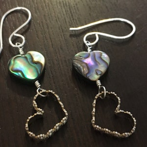 Abalone Sterling Earrings Bohemian Dangle