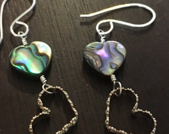 Abalone Sterling Earrings Bohemian Dangle