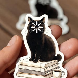 Black Cat Void Loading Sticker, Cute Silly Funny Sticker, Vinyl Waterproof Decor & Party Favors For Laptop Water Bottle Travel Gear