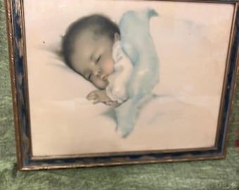 Estampa de Bessie Pease de la década de 1920. "Un pedacito de cielo".