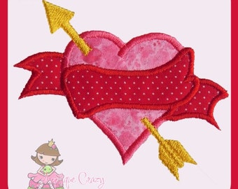 Heart Banner Applique design