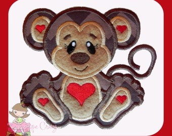 Love Monkey applique design