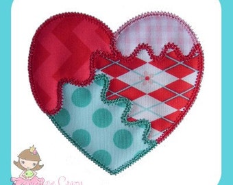 Quilted Heart Applique embroidery design