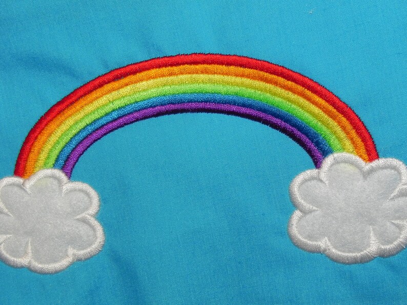 Rainbow Applique Embroidery Design Etsy