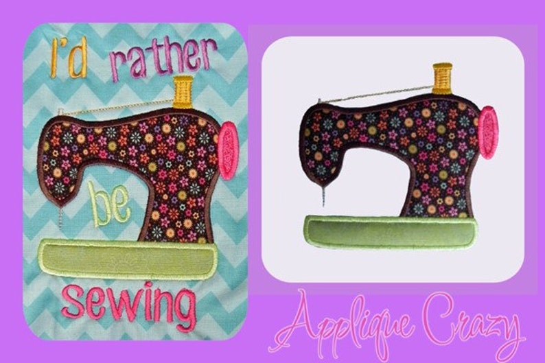 I'd rather be sewing Applique design image 2