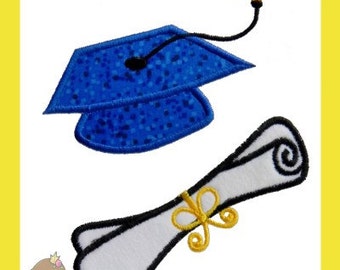 Cap & Diploma Applique embroidery design