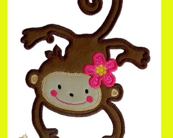 Flower Monkey Applique design