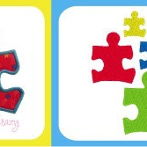 Autism awareness applique & embroidery design image 1