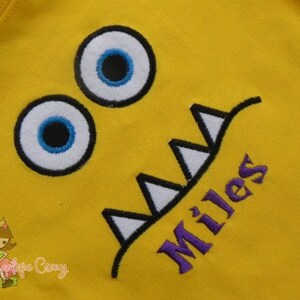 Monster face applique design image 2