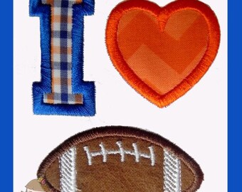 I love football Applique design