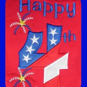 Happy fourth Applique design