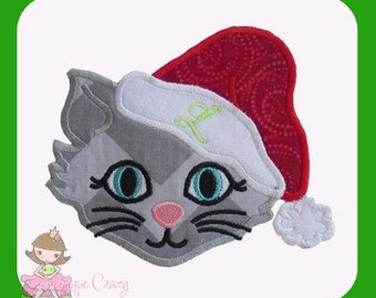 Christmas Kitty Applique design