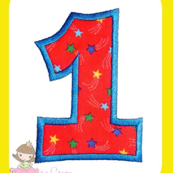 Number One Applique Etsy