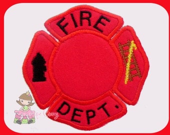 Firefighter badge Applique design