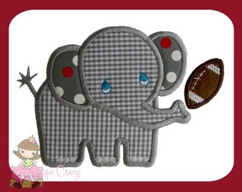 Elephant Football Applique design