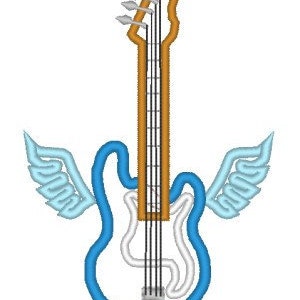 Guitar with wings applique design image 2