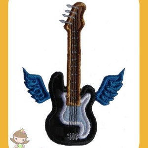 Guitar with wings applique design image 1