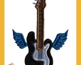 Guitar with wings applique design