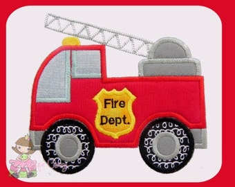 Fire truck Applique design