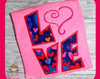 LOVE Applique Embroidery file