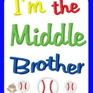 I&#39;m the Middle brother Applique Embroidery design