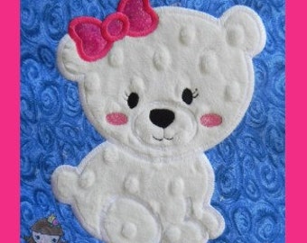 Girl Polar Bear Applique design