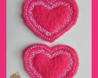 Heart feltie embroidery design