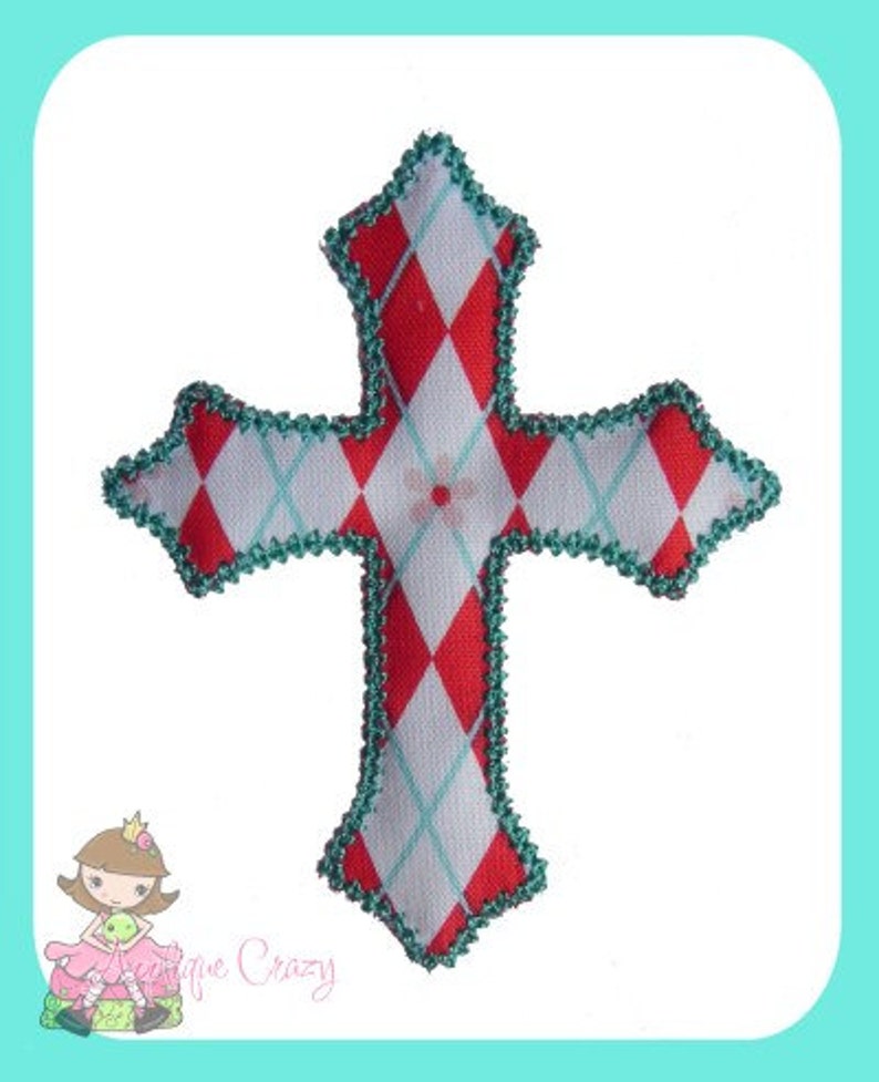 Vintage stitch Cross Applique design image 1