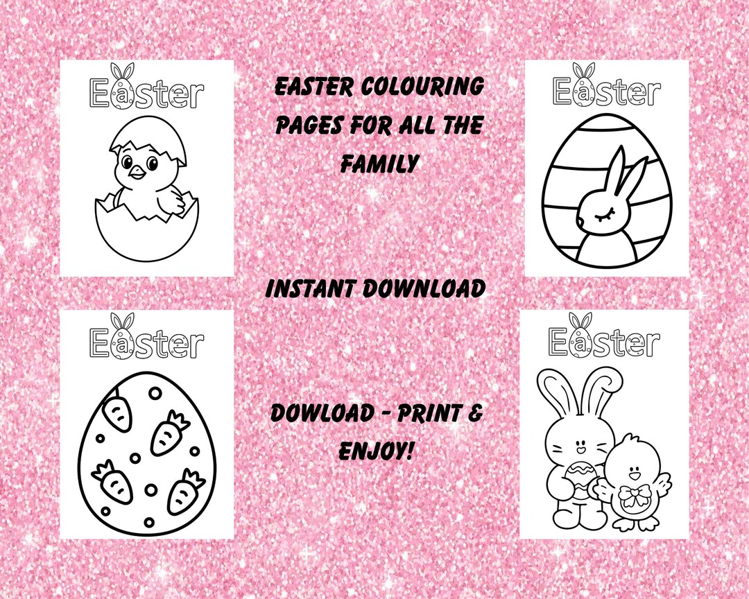 Easter Colouring Pages Printable PDF for Kids and Adults - Cute Easter ...