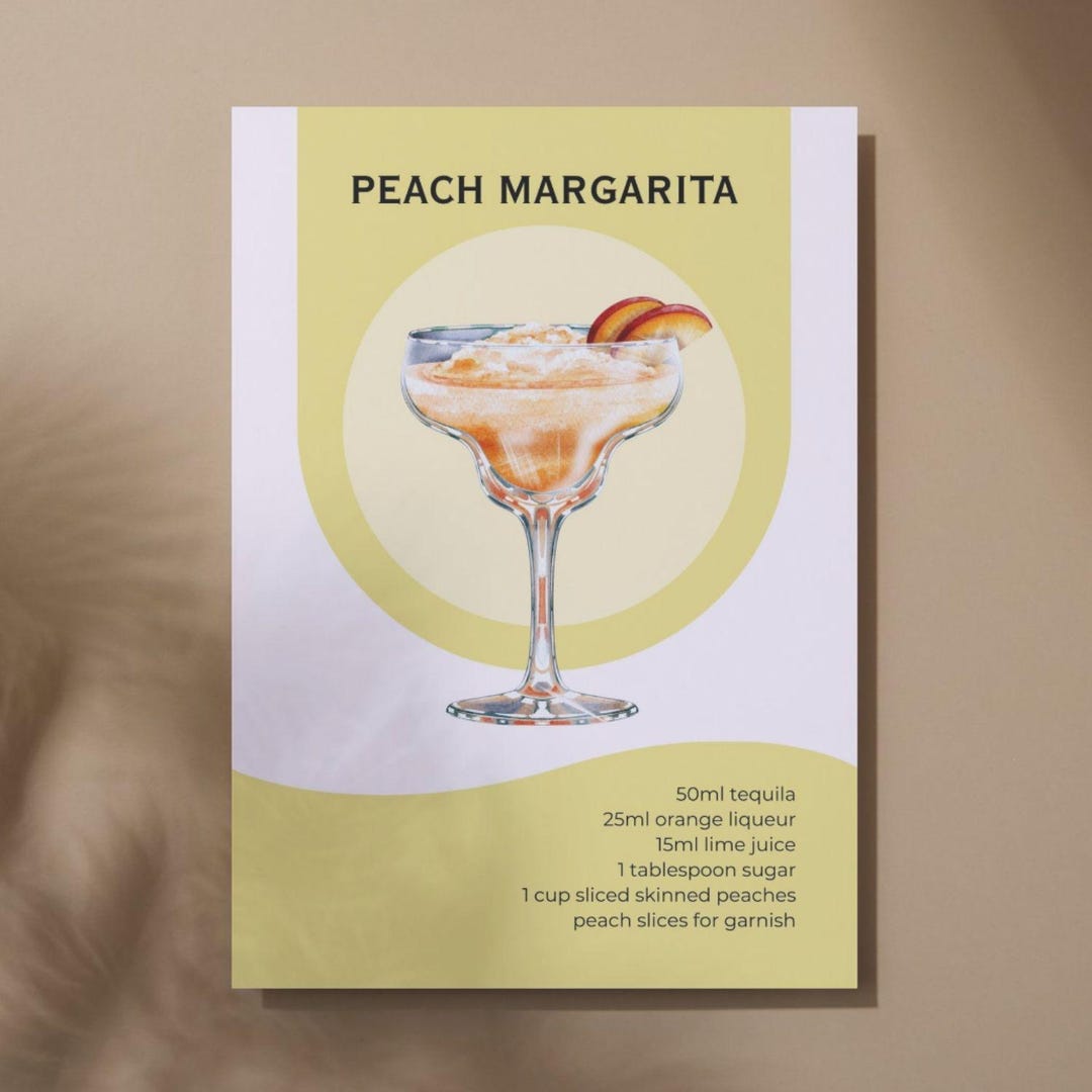 printable kitchen prints wall art, set of 6, hand... 20 Printable Cocktail Recipe Bright Wall Art Bundle (digital Download ...